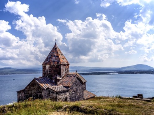 Stone Church By River, Central Asia Tours